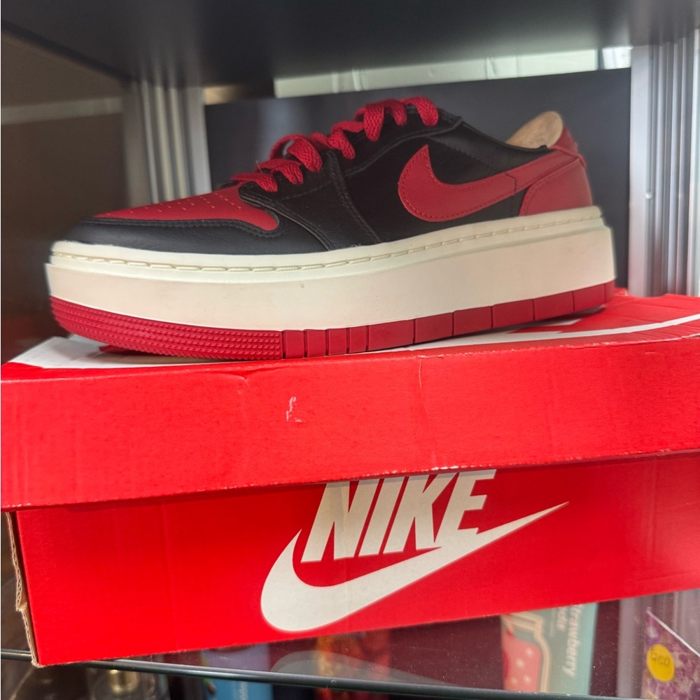 Nike Black and Red Platform Sneakers